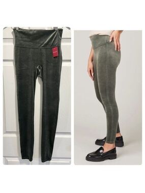 NWT Spanx Velvet Leggings Dark Palm Center Seam Free Brand New Size Medium